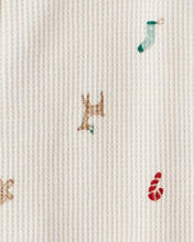 Cargar imagen en el visor de la galería, Mini Christmas Cotton Long-Sleeve Snug Fit 1-Piece Pajamas - White