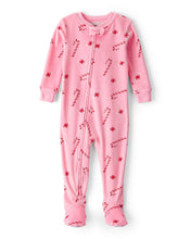 Cargar imagen en el visor de la galería, Peppermint Print DreamPlush Long-Sleeve Snug Fit 1-Piece Pajamas - Pink