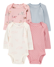 Cargar imagen en el visor de la galería, 4-Pack Puppy Long Sleeve Bodysuits