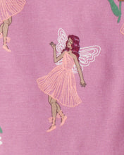 Cargar imagen en el visor de la galería, Fairy Floral 100% Cotton Long-Sleeve Snug Fit 4-Piece Pajamas - Pink/Purple