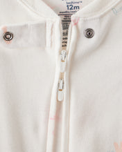 Cargar imagen en el visor de la galería, Dinosaur Print 100% Cotton Long-Sleeve 2-Way Zip 1-Piece Pajamas - White