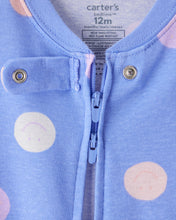 Cargar imagen en el visor de la galería, Smiley Face Print 100% Cotton Long-Sleeve Snug Fit 1-Piece Pajamas - Blue
