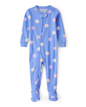 Cargar imagen en el visor de la galería, Smiley Face Print 100% Cotton Long-Sleeve Snug Fit 1-Piece Pajamas - Blue
