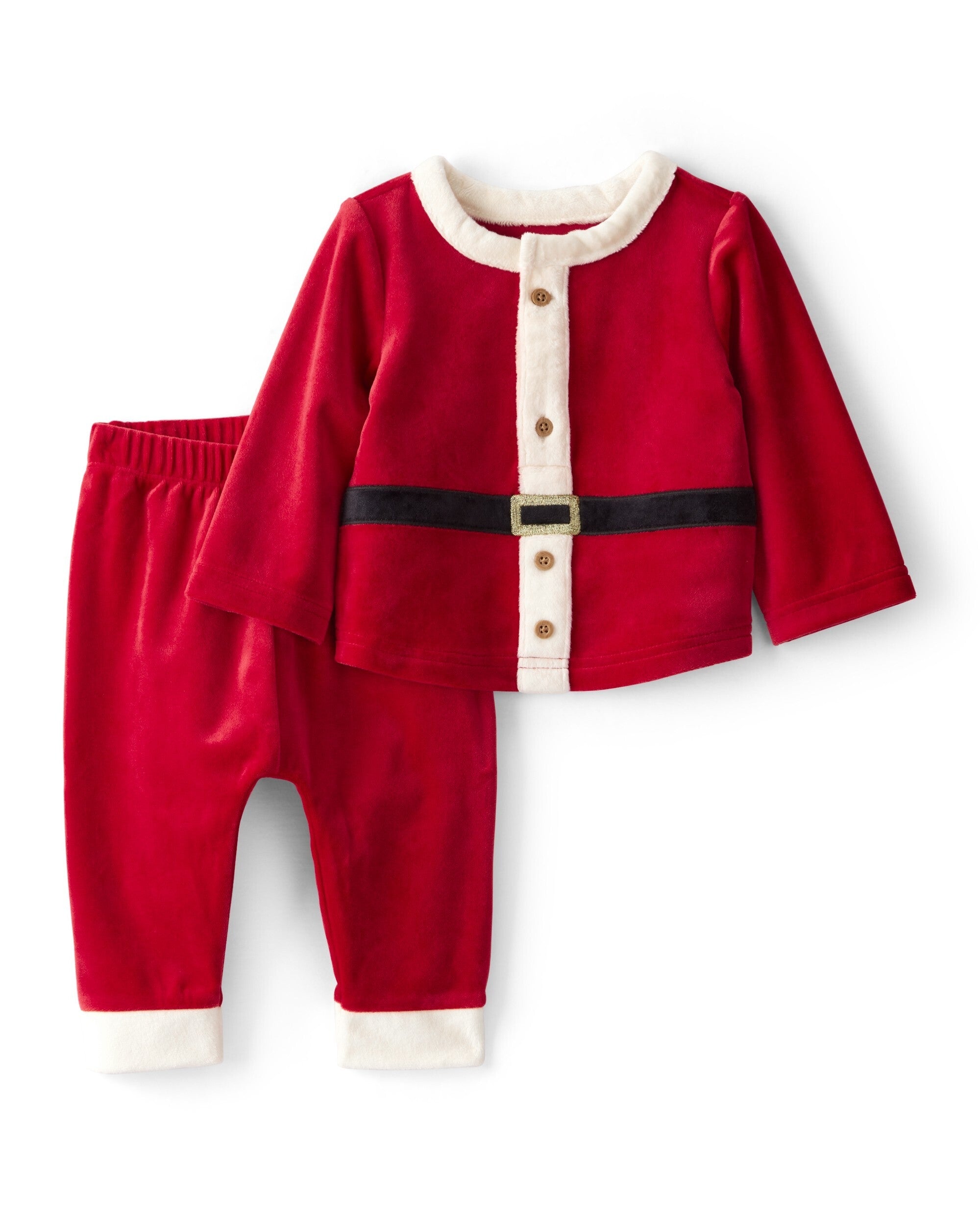 2-Piece Santa Holiday Long-Sleeve Tee & Pant Set - Red – Carter's Costa ...