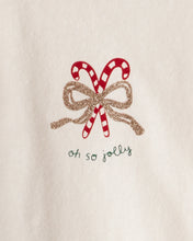 Cargar imagen en el visor de la galería, 2-Piece Candy Cane Ruffle Bodysuit & Pant Set - Cream/Red