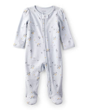 Cargar imagen en el visor de la galería, Unicorn Star Print 100% Cotton Long-Sleeve 2-Way Zip Sleep & Play Pajamas - Blue