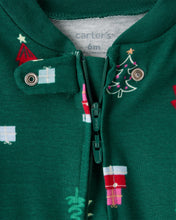 Cargar imagen en el visor de la galería, Green Trees 100% Cotton Long-Sleeve Sleep & Play Pajamas - Green