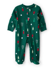 Cargar imagen en el visor de la galería, Green Trees 100% Cotton Long-Sleeve Sleep & Play Pajamas - Green