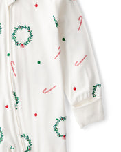 Cargar imagen en el visor de la galería, Wreath Print PurelySoft Long-Sleeve Sleep & Play Pajamas - Ivory