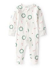 Cargar imagen en el visor de la galería, Wreath Print PurelySoft Long-Sleeve Sleep & Play Pajamas - Ivory