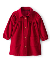 Cargar imagen en el visor de la galería, Corduroy Long-Sleeve Dress - Red