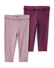 Cargar imagen en el visor de la galería, 2-Pack Ruffle Waist Rib Pants - Purple