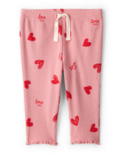 Cargar imagen en el visor de la galería, Valentine's Day 2-Piece Heart French Terry Tee & Pant Set - Red
