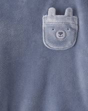 Cargar imagen en el visor de la galería, 2-Piece Bear Velour Sweatshirt & Jogger Set - Blue