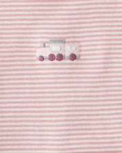 Cargar imagen en el visor de la galería, 3-Piece Train Print Long-Sleeve Bodysuit & Pant Set - Pink