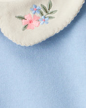 Cargar imagen en el visor de la galería, 3-Piece Floral Collared Cardigan Outfit Set - Blue