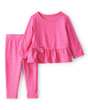 Cargar imagen en el visor de la galería, Bow Peplum Top & Legging Set - Pink