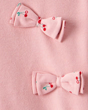 Cargar imagen en el visor de la galería, Cherry Bow French Terry Sweatshirt & Pant Set - Pink