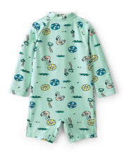 Cargar imagen en el visor de la galería, Vacation Long-Sleeve 1-Piece Rashguard Swimsuit - Green