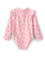 Cargar imagen en el visor de la galería, Cherry Long-Sleeve 1-Piece Rashguard Swimsuit - Pink