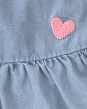 Cargar imagen en el visor de la galería, 3-Piece Cherry Chambray Sleeveless Top; Bodysuit & Short Set - Pink/Blue