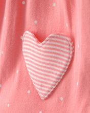 Cargar imagen en el visor de la galería, Heart Pocket Short-Sleeve Romper - Coral