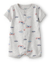 Cargar imagen en el visor de la galería, Boat Short-Sleeve Romper - Grey