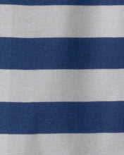 Cargar imagen en el visor de la galería, Stripe Short-Sleeve Romper - Blue/Grey