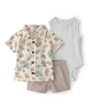 Cargar imagen en el visor de la galería, Baby Boy 3-Piece Desert Short-Sleeve Top & Short Set