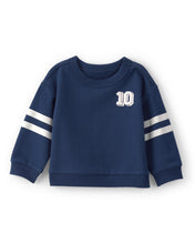 Cargar imagen en el visor de la galería, Varsity French Terry Pullover Sweatshirt - Navy Blue