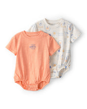 Cargar imagen en el visor de la galería, 2-Pack Beach Multipack Bubble Rompers - Orange/Ivory
