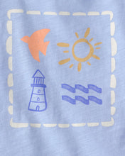 Cargar imagen en el visor de la galería, 2-Piece Lighthouse Top & Short Set - Blue/Ivory