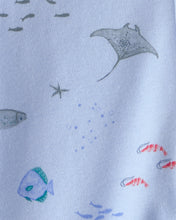 Cargar imagen en el visor de la galería, Sea Animals 2-Way Zip 100% Cotton Sleep & Play Pajama - Blue