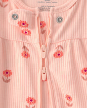 Cargar imagen en el visor de la galería, Floral 2-Way Zip Sleep & Play Pajama - Orange