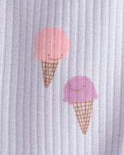 Cargar imagen en el visor de la galería, Ice Cream 2-Way Zip Sleep & Play Pajama - Purple