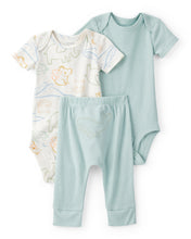 Cargar imagen en el visor de la galería, 3-Piece Animal Bodysuits & Pant Set - Blue/White