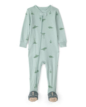 Cargar imagen en el visor de la galería, Dinosaur 100% Cotton Snug Fit 1-Piece Pajama Set - Green