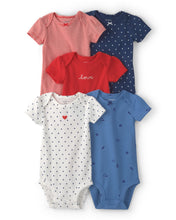 Cargar imagen en el visor de la galería, 5-Pack Beach Multipack Bodysuits - Red/White/Blue