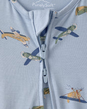 Cargar imagen en el visor de la galería, Plane 2-Way Zip PurelySoft Sleep & Play Pajama - Blue
