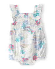 Cargar imagen en el visor de la galería, Tropical Beach Sleeveless Romper - Ivory/Green