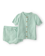 Cargar imagen en el visor de la galería, Baby Girl 2-Piece Crochet Top & Short Set - Green