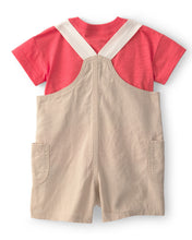 Cargar imagen en el visor de la galería, 2-Piece Overall Set - Coral/Khaki