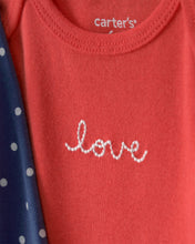 Cargar imagen en el visor de la galería, 4-Pack Heart Polka Dots Long-Sleeve Multipack Bodysuits