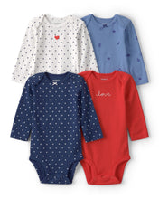 Cargar imagen en el visor de la galería, 4-Pack Heart Polka Dots Long-Sleeve Multipack Bodysuits