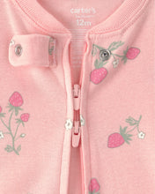 Cargar imagen en el visor de la galería, 2-Pack Strawberry Floral Snug Fit 1-Piece Pajama Set - Pink
