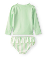 Cargar imagen en el visor de la galería, 2-Piece 'Vacay Mode' Rashguard Swimsuit Set - Green