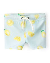 Cargar imagen en el visor de la galería, 2-Piece Lemon Rashguard Swimsuit Set - Yellow/Blue