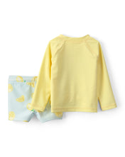 Cargar imagen en el visor de la galería, 2-Piece Lemon Rashguard Swimsuit Set - Yellow/Blue
