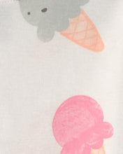 Cargar imagen en el visor de la galería, Ice Cream 100% Cotton Short-Sleeve Snug Fit 4-Piece Pajama Set - Pink/Ivory
