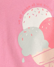 Cargar imagen en el visor de la galería, Ice Cream 100% Cotton Short-Sleeve Snug Fit 4-Piece Pajama Set - Pink/Ivory